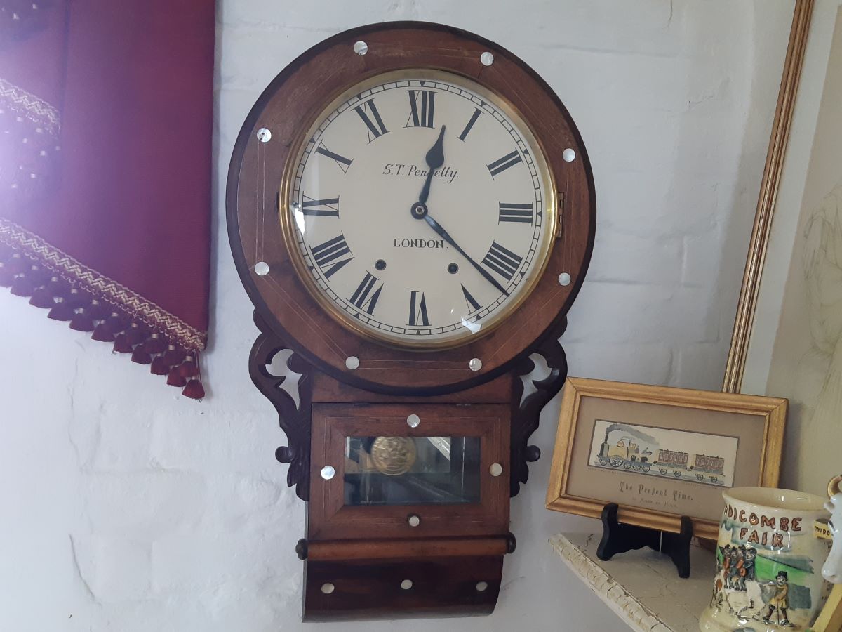 Victorian rosewood wall clock, S.T Pengelly